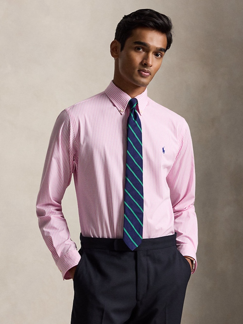Ralph Lauren Custom Fit Striped Button Down Dress Shirt
